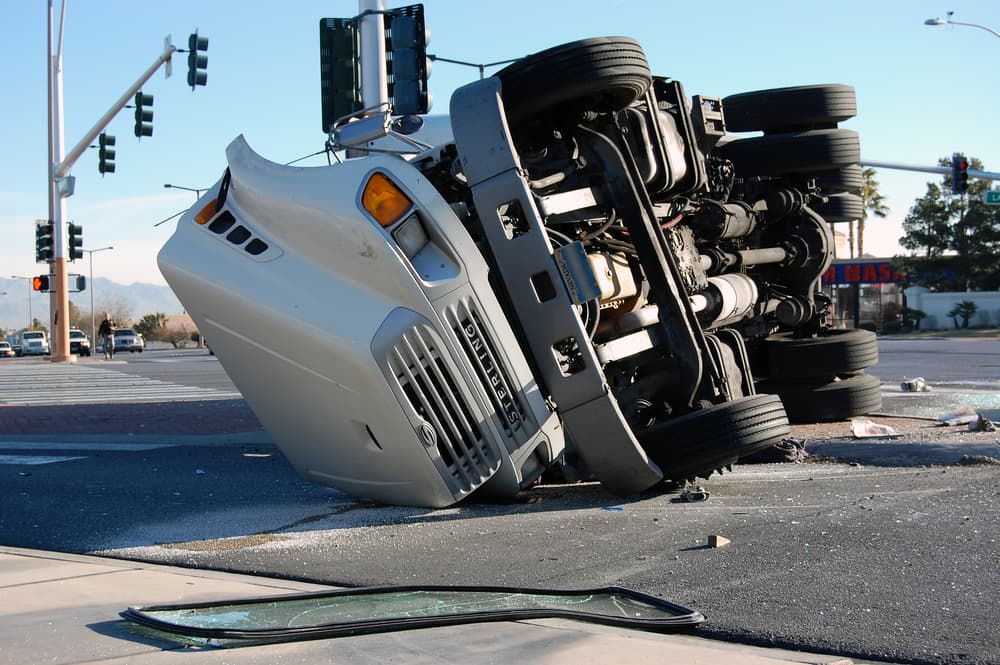 Truck Accident on a busy road.






